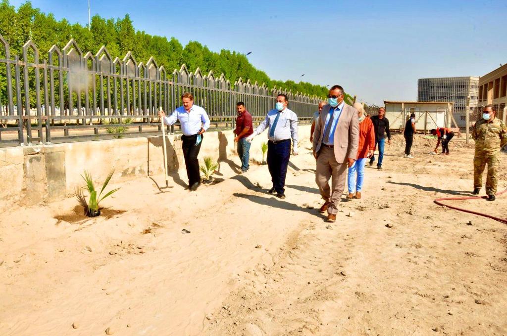 The College of Pharmacy at the University of Basrah organizes a voluntary campaign to afforest its gardens for a green environment   